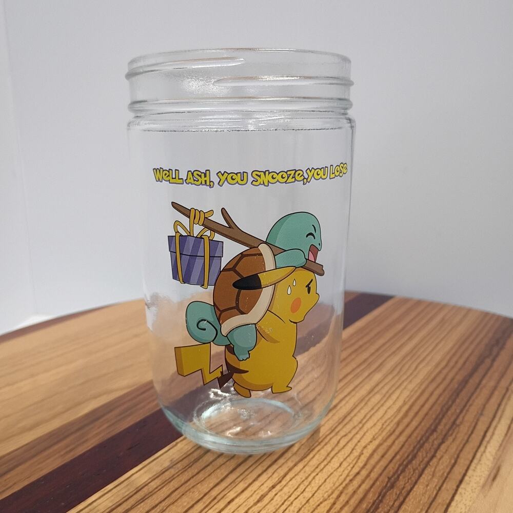 Well Ash, You Snooze, You Lose, Pokemon Jar Pikachu Squirtle OOAK